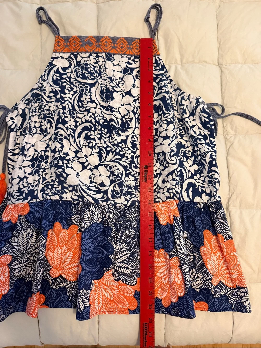 THML Boho Mixed Print Embroidered Halter Top Tassels Size M - Picture 12 of 12